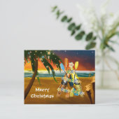 Tropical Kayak Weihnachtsbaum Feiertagspostkarte (Stehend Vorderseite)