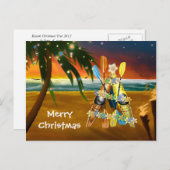 Tropical Kayak Weihnachtsbaum Feiertagspostkarte (Vorne/Hinten)