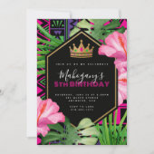 Tropical Kente African Princess Birthday Einladung (Vorderseite)