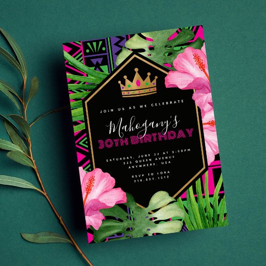 Tropical Kente African Queen Einladung zum Geburts