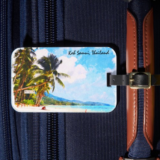 Tropical Koh Samui thailand Beach Landschaft Gepäckanhänger (Vorderseite Insitu 4)