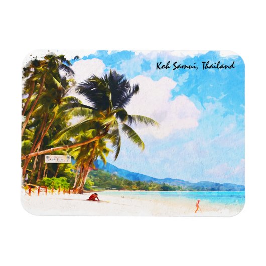 Tropical Koh Samui Thailand Beach Paradies Magnet (Horizontal)