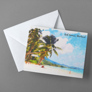 Tropical Koh Samui Thailand Beach Paradies Postkarte