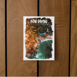 Tropical Koh Samui thailand Watercolor Postkarte