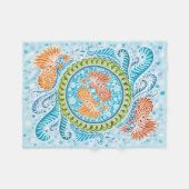 Tropical Koi Mandala Fleecedecke (Vorderseite (Horizontal))