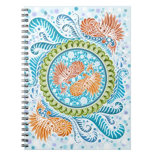 Tropical Koi Mandala Notizblock (Vorderseite)