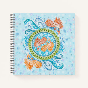 Tropical Koi Mandala   Vibranly Ocean Zen Art Notizbuch