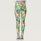 Tropical Labrador Retriever Beach Vibes Leggings (Vorderseite)