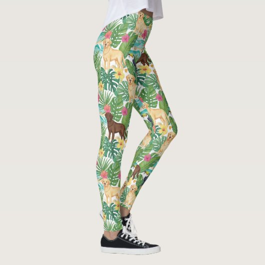 Tropical Labrador Retriever Beach Vibes Leggings (Rechts)