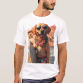 Tropical Labrador - Wellenreiter-Design T-Shirt (Vorderseite)