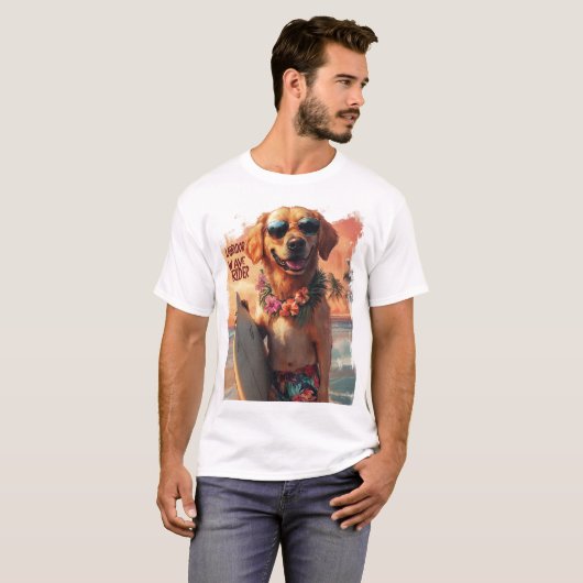 Tropical Labrador - Wellenreiter-Design T-Shirt (Vorne ganz)