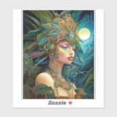 Tropical Lady Fantasy Art Aufkleber (Blatt)