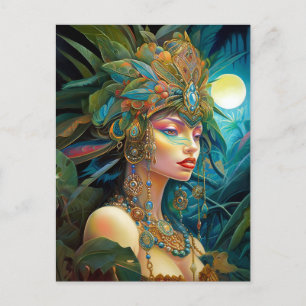 Tropical Lady Fantasy Art Postkarte