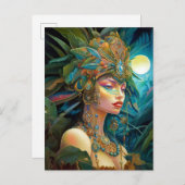 Tropical Lady Fantasy Art Postkarte (Vorne/Hinten)