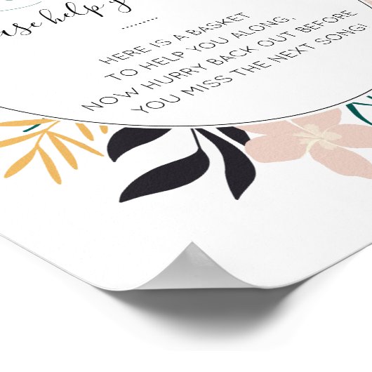 Tropical Ladys Bathroom Basket Wedding Poster (Ecke)