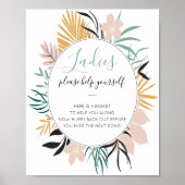 Tropical Ladys Bathroom Basket Wedding Poster (Vorne)