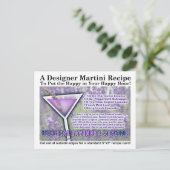 Tropical Lavender Mint Martini Postkarte (Stehend Vorderseite)