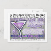 Tropical Lavender Mint Martini Postkarte (Vorne/Hinten)
