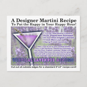 Tropical Lavender Mint Martini Postkarte