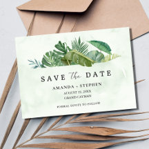 Tropical Leaf Beach Hochzeit Save the Date