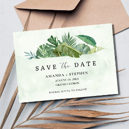 Tropical Leaf Beach Hochzeit Save the Date Einladung
