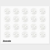 Tropical Leaf Boho Wedding Vielen Dank Runder Aufkleber (Blatt)