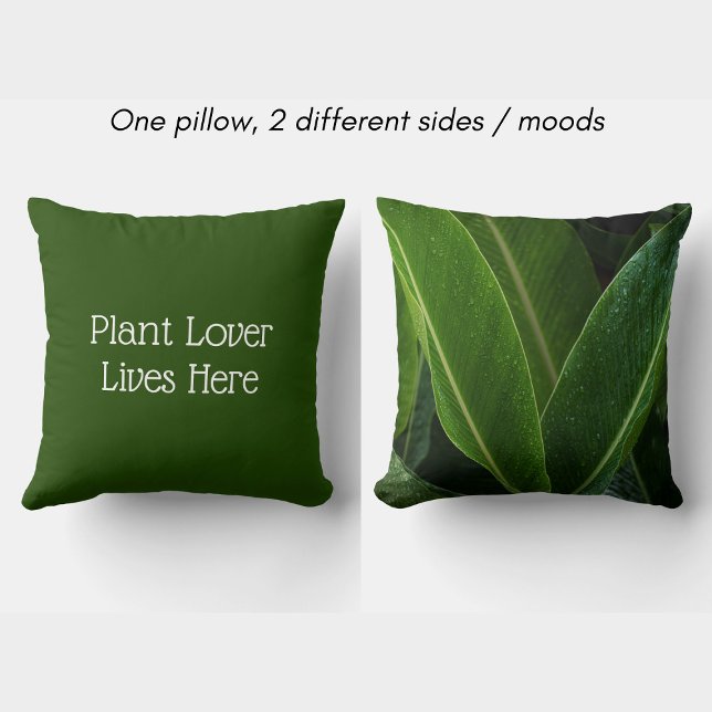 Tropical Leaf Botanical Plant Lover Lives Here Kissen (Von Creator hochgeladen)