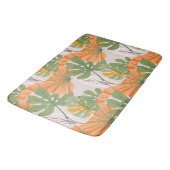 Tropical Leaf Composition in Orange and Green Badematte (Schrägansicht)