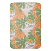 Tropical Leaf Composition in Orange and Green Badematte (Vorderseite Vertikal)