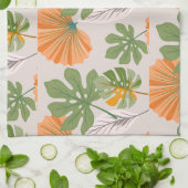 Tropical Leaf Composition in Orange and Green Geschirrtuch (Gefaltet)
