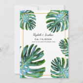 Tropical Leaf Elegantes Script-Brautparty Einladung (Rückseite)