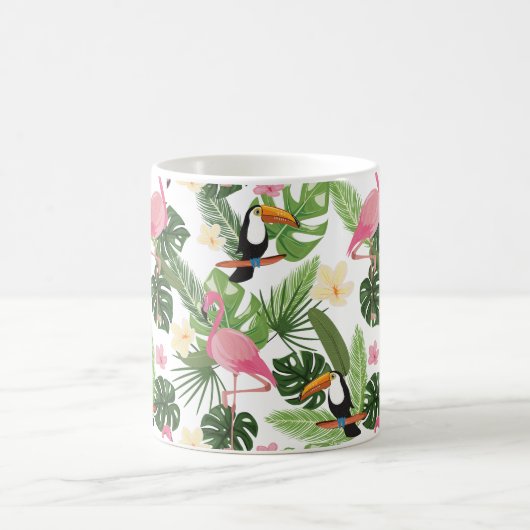 Tropical Leaf Flamingo Kaffeetasse (Mittel)