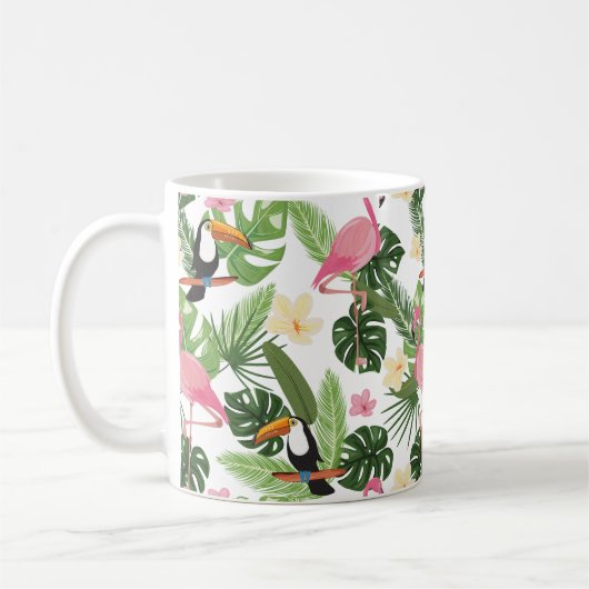Tropical Leaf Flamingo Kaffeetasse (Links)