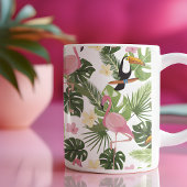 Tropical Leaf Flamingo Kaffeetasse