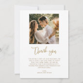 Tropical Leaf Foto Beach Hochzeit Vielen Dank Dankeskarte (Rückseite)