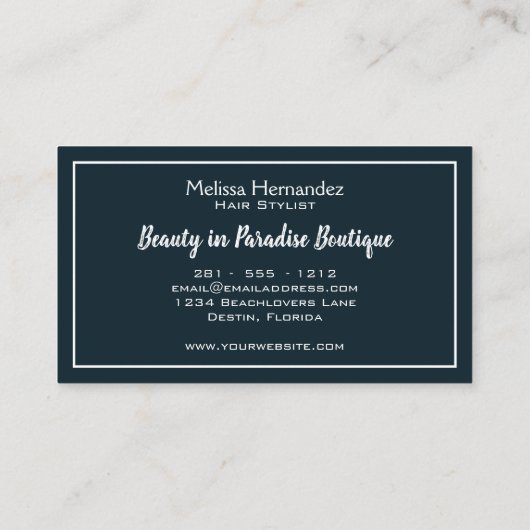 Tropical Leaf Grüne Hair Stylist Beach Monstera Visitenkarte (Rückseite)