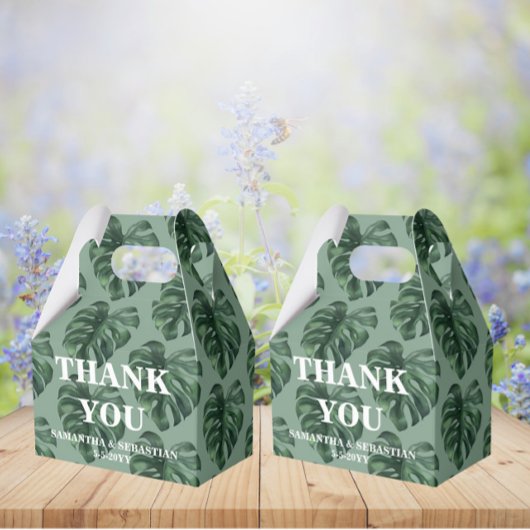 Tropical Leaf Monstera Grüne Gefälligkeitsbox Geschenkschachtel