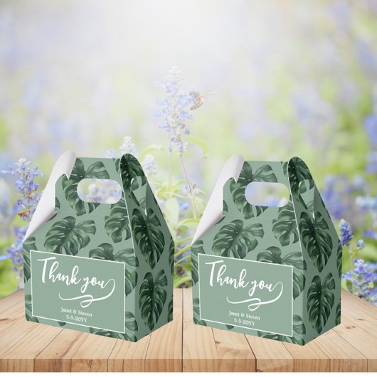 Tropical Leaf Monstera Grüne Gefälligkeitsbox Geschenkschachtel