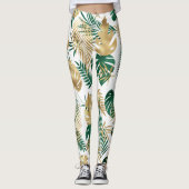 Tropical Leaf Pattern  Leggings (Vorderseite)