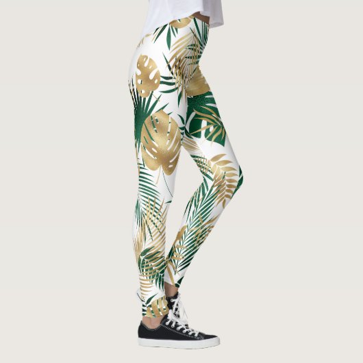 Tropical Leaf Pattern  Leggings (Rechts)