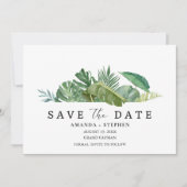 Tropical Leaf Photo Beach Wedding Save the Date (Vorderseite)