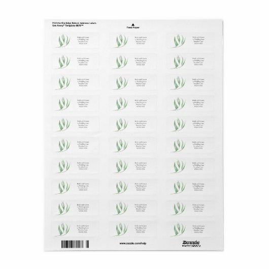 Tropical Leaf Return Address Label (Vorne)