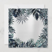 Tropical Leafs Glitzer Garden Florals Aquamarin Gr Einladung (Rückseite)