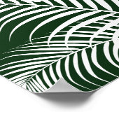 Tropical Leaves 1 White on Dark Green Art Print Poster (Ecke)