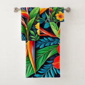 Tropical Leaves Bloom Art Badhandtuch Set (Insitu)