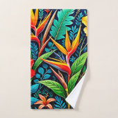 Tropical Leaves Bloom Art Badhandtuch Set (Handtuch)