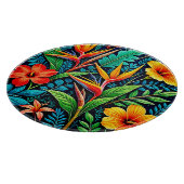 Tropical Leaves Bloom Art Schneidebrett (Ecke)