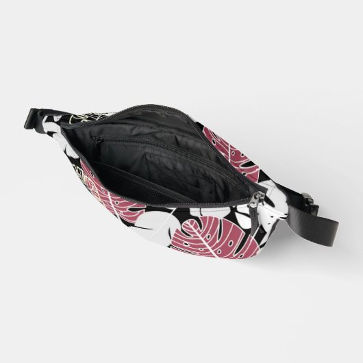 Tropical leaves bold exotic modern edgy botanical bauchtasche (Offen)