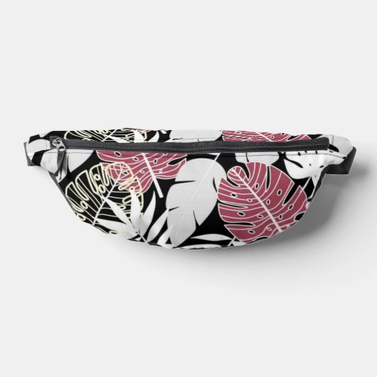 Tropical leaves bold exotic modern edgy botanical bauchtasche (Ablage )