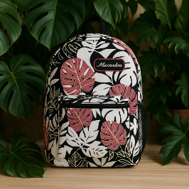 Tropical leaves bold exotic modern edgy botanical bedruckter rucksack